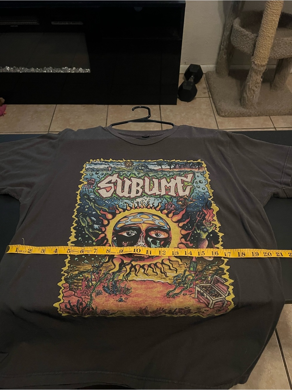 Sublime Graphic Band Tee - Black with Multicolor Sun Design - Picture 4 of 6